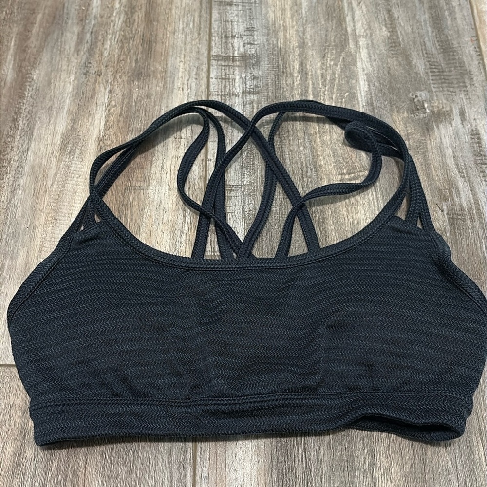 Athleta Blue Textured Sports Bra XXS